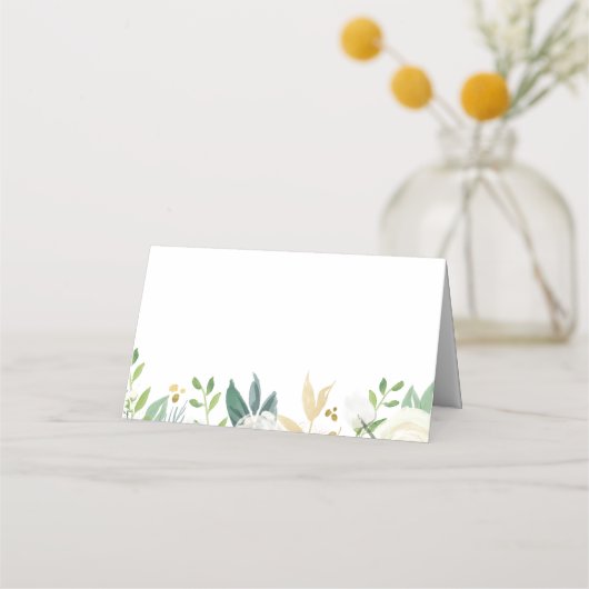 Gold- en witte bruiloft - Etiketten Plaatskaartje (Achterkant)