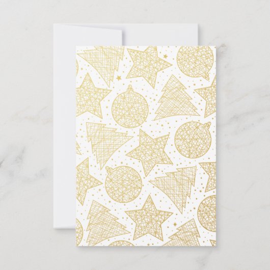 Gold- en witte kerstfeestdag fotokaart kaart (Achterkant)