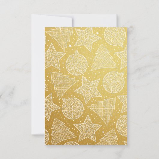 Gold- en witte kerstfeestdag fotokaart kaart (Achterkant)