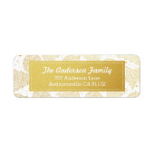 Gold- en witte kerstvakantieetiketten etiket (Voorkant)