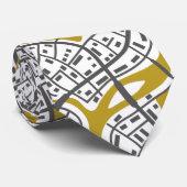 Gold en Witte Mannen Topografische kaart Stropdas (Opgerold)