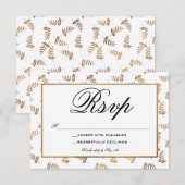 Gold- en witte RSVP-kaart RSVP Kaartje (Voorkant / Achterkant)