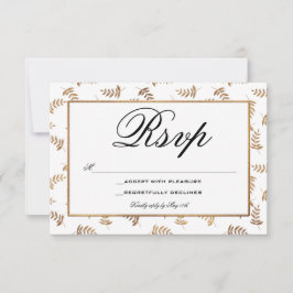 Gold- en witte RSVP-kaart RSVP Kaartje