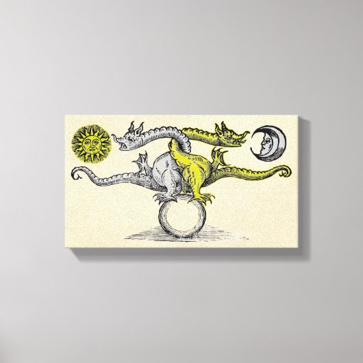 Gold- en zilverdragons canvas afdruk (Voorkant)