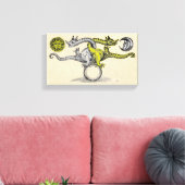 Gold- en zilverdragons canvas afdruk (Insitu (Woonkamer))