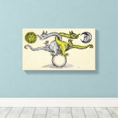 Gold- en zilverdragons canvas afdruk (Insitu (Houten vloer))