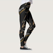 Gold- en zilverkerstboom (zwart) leggings (Rechts)