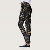 Gold- en zilverkerstboom (zwart) leggings (Links)