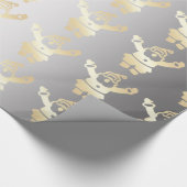 Gold- en zilverkerstpatronen cadeaupapier (Hoek)