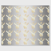 Gold- en zilverkerstpatronen cadeaupapier (Vlak)