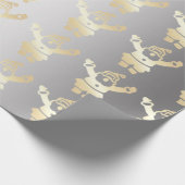 Gold- en zilverkerstpatronen cadeaupapier (Hoek)
