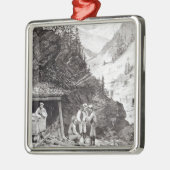 Gold- en zilvermijning metalen ornament (Links)