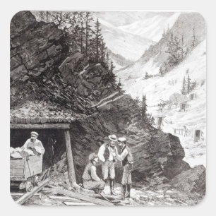 Gold- en zilvermijning vierkante sticker