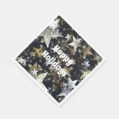 Gold en zilversterren op Black Holiday Std Napkins Servet (Hoek)