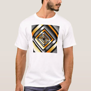 Gold- en zilvervierkanten die perspectief vormen t-shirt