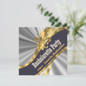 Gold- en zilvervloour de lys-bachelorette-partij kaart (Staand voorkant)