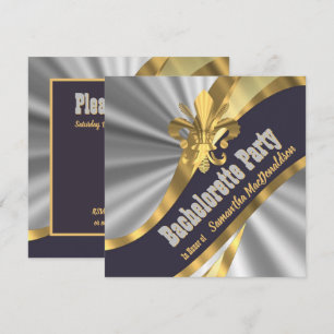 Gold- en zilvervloour de lys-bachelorette-partij kaart