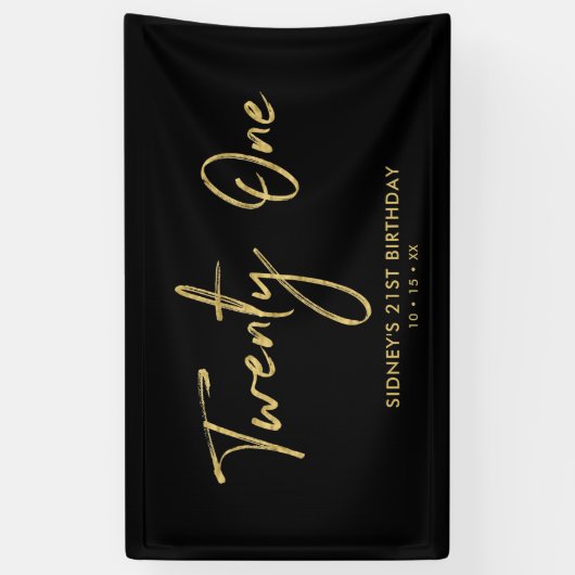 Gold en zwart | 21e verjaardag van de banner van d (Verticaal)