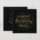 Gold en zwart | 50e verjaardag van de verrassingsd kaart (Voorkant / Achterkant)