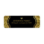 Gold en zwart 50th Wedding-Jubileum Etiket (Voorkant)
