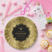 Gold en zwart 50th Wedding-Jubileum Papieren Bordje (Feest)