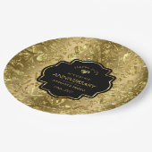 Gold en zwart 50th Wedding-Jubileum Papieren Bordje (Gekanteld)