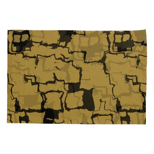 Gold en zwart Abstract Kussensloop (Achterkant-Links)