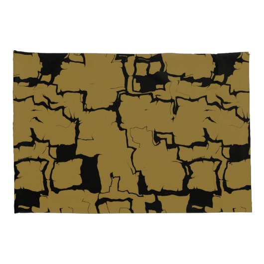 Gold en zwart Abstract Kussensloop (Achterkant-Rechts)