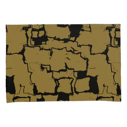 Gold en zwart Abstract Kussensloop (Voorkant-Rechts)