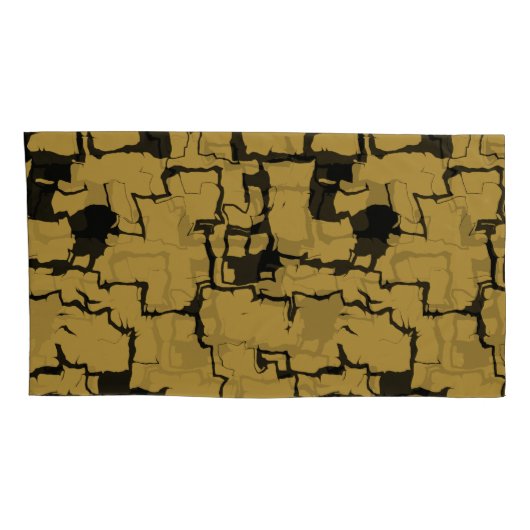 Gold en zwart Abstract Kussensloop (Achterkant-Rechts)