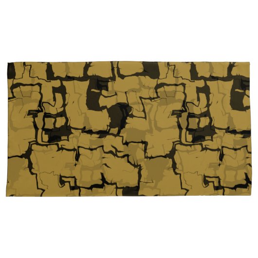 Gold en zwart Abstract Kussensloop (Voorkant-Rechts)