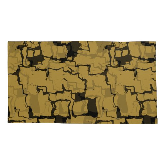 Gold en zwart Abstract Kussensloop (Achterkant-Links)