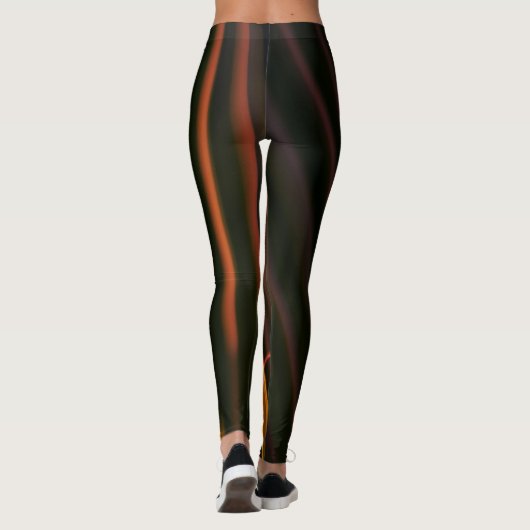 Gold en zwart Abstract Leggings (Achterkant)