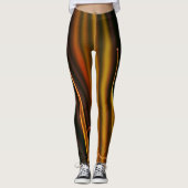Gold en zwart Abstract Leggings (Voorkant)