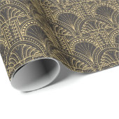 Gold- en zwart art Deco Cadeaupapier (Rol Hoek)