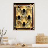 Gold- en zwart art-deco-design poster (Keuken)