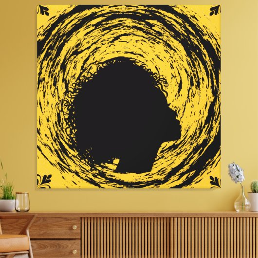 Gold en zwart canvas afdruk (Insitu (Woonkamer))