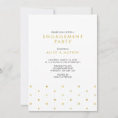 Gold en zwart | Chic Modern Engagement Party Kaart (Voorkant)