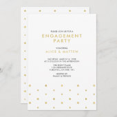Gold en zwart | Chic Modern Engagement Party Kaart (Voorkant / Achterkant)