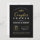Gold en zwart | Elegant Couples Wedding Shower Kaart (Voorkant)
