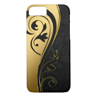 Gold- en zwart Floral-design iPhone 8/7 Hoesje