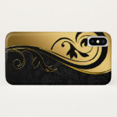 Gold- en zwart Floral-design Case-Mate iPhone Case (Achterkant (horizontaal))