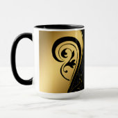 Gold- en zwart Floral-design Mok (Links)