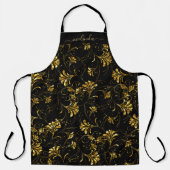 Gold- en zwart Floral-design Schort (Voorkant)