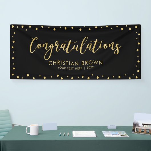Gold en zwart | Gefeliciteerd Partij, Event Banner (Beurs)