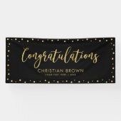 Gold en zwart | Gefeliciteerd Partij, Event Banner (Horizontaal)