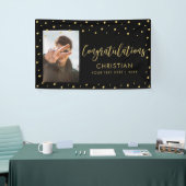 Gold en zwart | Gefeliciteerd Partij, Gebeurtenisf Spandoek (Beurs)