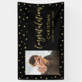 Gold en zwart | Gefeliciteerd Partij, Gebeurtenisf Spandoek (Verticaal)