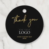 Gold en zwart - Hartelijk dank voor de aangepaste Bedankjes Labels (Voorkant)