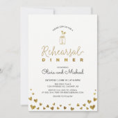 Gold en zwart | Hearts rehearings binnenuitnodigin Kaart (Voorkant)